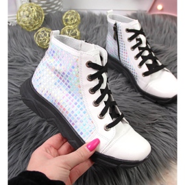Bottines blanches holographiques pour fille Kornecki 6814 2