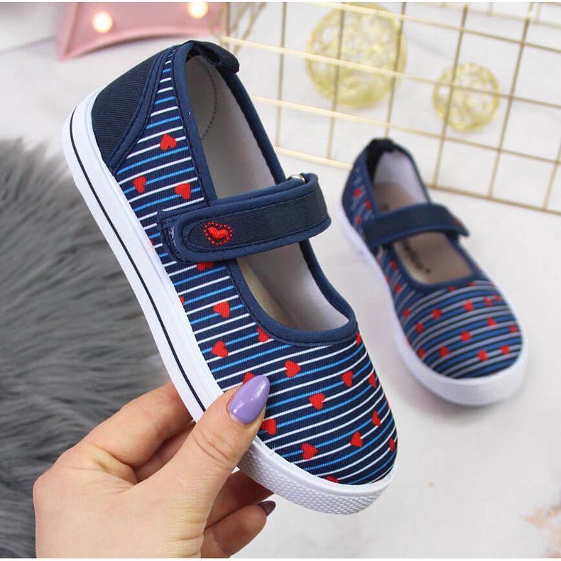 Baskets ballerines fille avec fermeture scratch Atletico bleu 1
