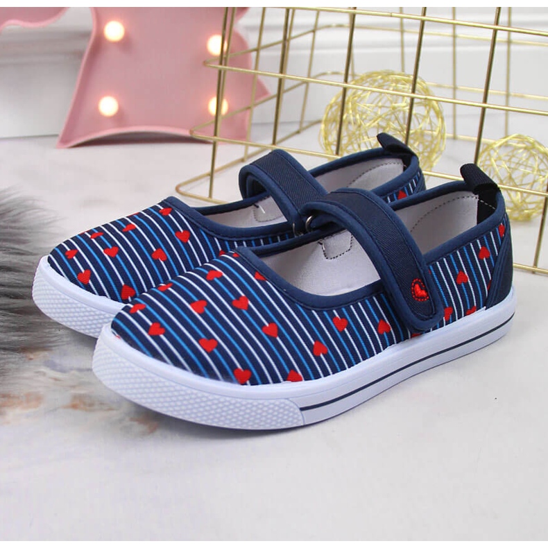 Baskets ballerines fille avec fermeture scratch Atletico bleu 2