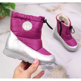Bottes de neige isolées argent fuchsia pour fille Kornecki 6896 rose 1