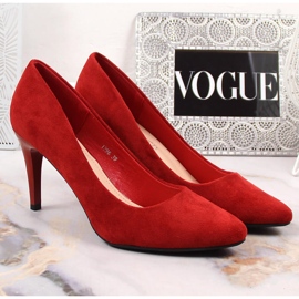 Escarpins en daim rouge Sergio Leone 1396 2