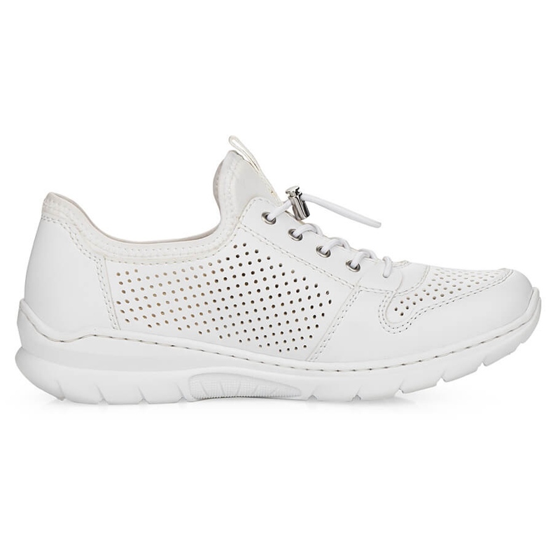 Chaussures de sport blanches confortables pour femmes Rieker L3254-80 2