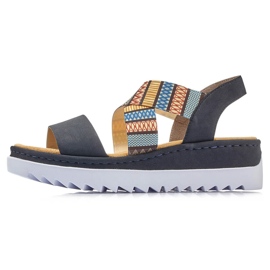 Sandales compensées confortables pour femmes multicolore Rieker V44G8-14 3