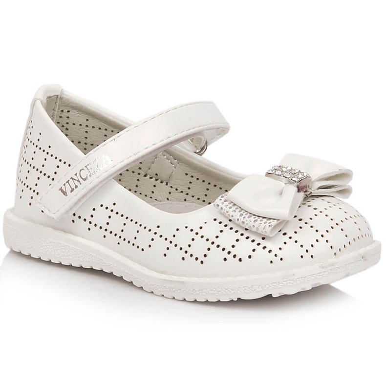Ballerines filles avec velcro blanc Vinceza 36122 2