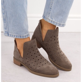 M. DASZYŃSKI Bottines à enfiler en daim ajouré pour femme marron M.Daszyński SA62-102 brun 7