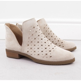 M. DASZYŃSKI Bottines femme en daim ajouré beige M.Daszyński SA62-102 4