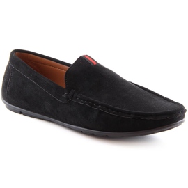 Mocassins chaussures à enfiler en daim pour hommes noir McKeylor 2260 le noir 2