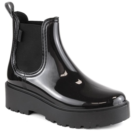 Bottes laquées Big Star MM274395, bottes Chelsea, bottes de pluie imperméables noir 1