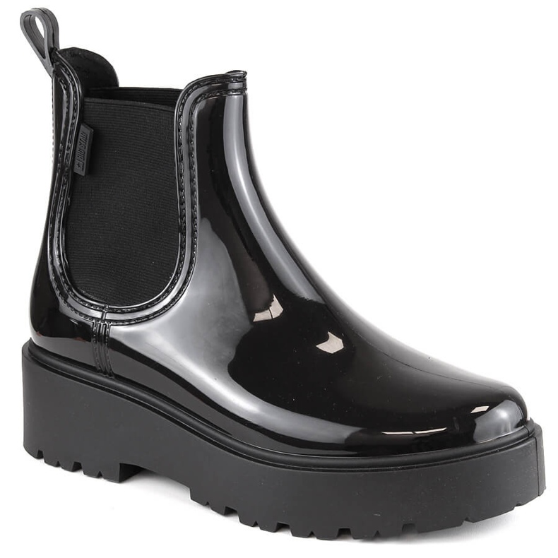 Bottes laquées Big Star MM274395, bottes Chelsea, bottes de pluie imperméables noir 1