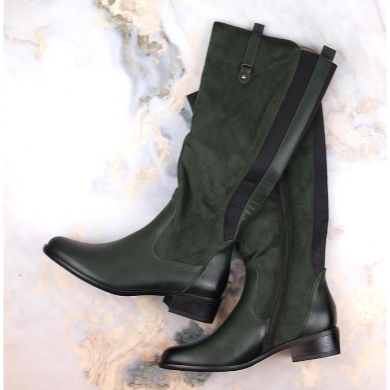 Bottines femme réchauffées vert Jezzi ASA198-22 2