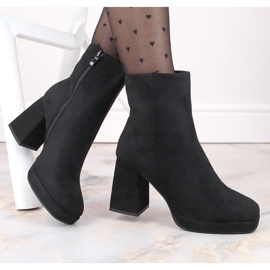 Bottines femme en daim noir Jezzi RMR2288-2 le noir 4