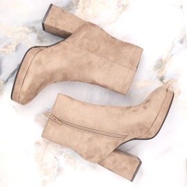 Bottines femme en daim beige Jezzi RMR2288-2 3