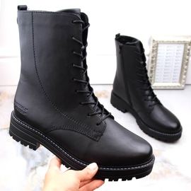 Bottes en cuir noir confortables et isolées par Remonte le noir 1