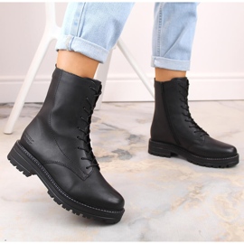 Bottes en cuir noir confortables et isolées par Remonte le noir 5