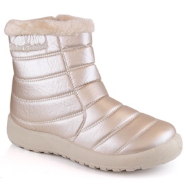 Bottes de neige vernies imperméables pour femme, beige News 1467 1