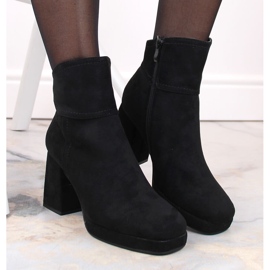 M. DASZYŃSKI Bottines isolées en daim noir à talon haut et plateforme, M.Daszyński MR2288-4 le noir 6