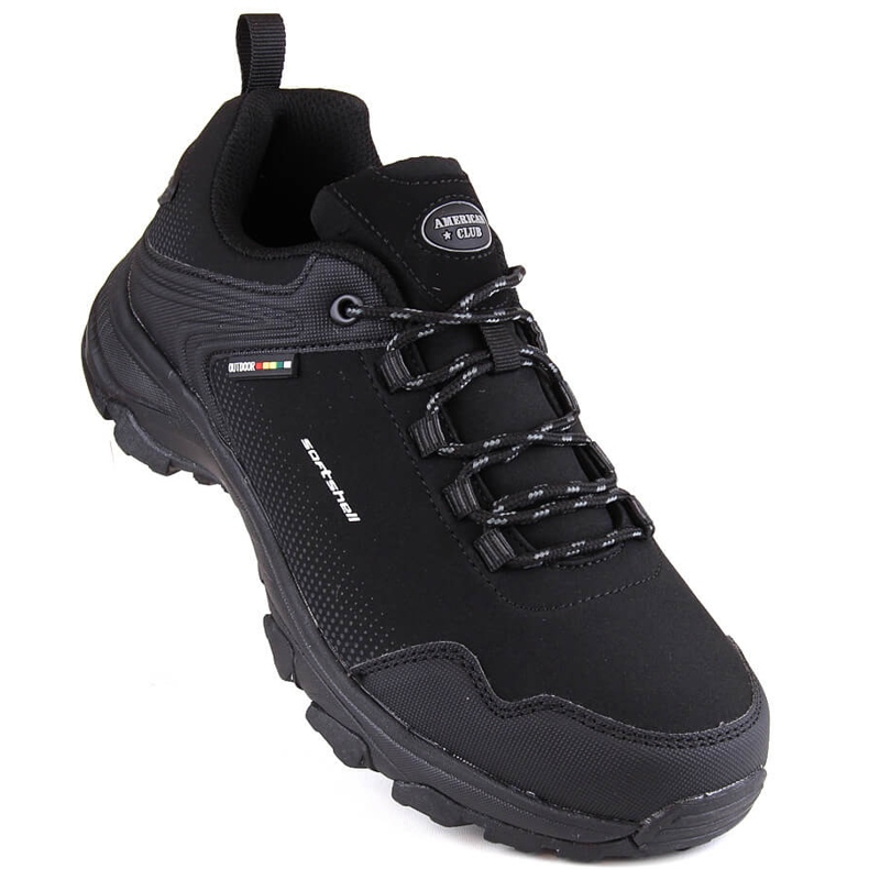 Chaussures de sport softshell de trekking pour jeunes American Club noires 1