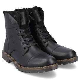Bottines en cuir chaussures pour hommes isolées avec de la laine, noir Rieker 32133-00 le noir 1