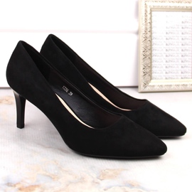 Escarpins à talons aiguilles en daim noir Sergio Leone 1336 le noir 3