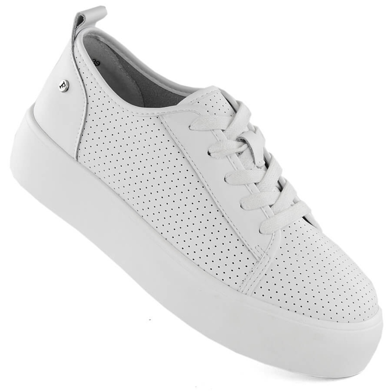 Chaussures Creepers de sport en cuir pour femme, blanches Filippo DP6116 1 Chaussures Creepers de sport en cuir pour femme, blanches Filippo DP6116 1