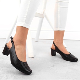 Sandales noires entièrement ajourées pour femmes Sergio Leone SK179 le noir 2