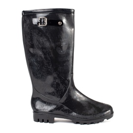 Shelvt Galoshes de femmes verni noires 2