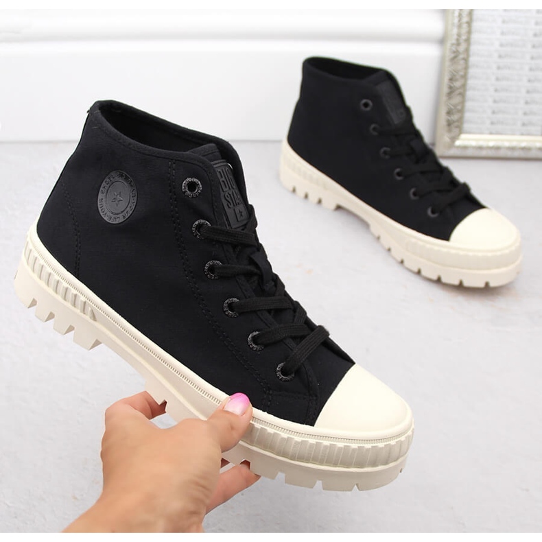 Baskets montantes noires à lacets Big Star OO274008 1