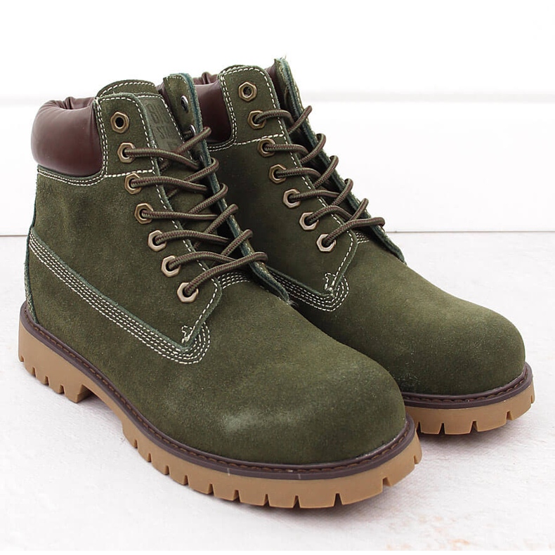 Boots homme en cuir suédé vert Big Star OO174139 2