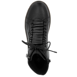 Bottines femme en cuir noir sur plateforme Rieker Y3410-00 2