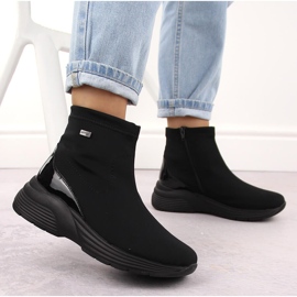 Bottines compensées noires imperméables pour femme Remonte D6677-03 le noir 12