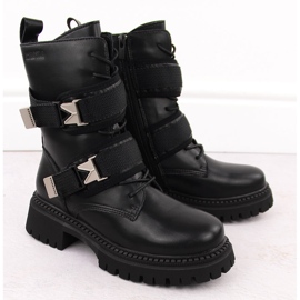 Baggies femme en cuir avec boucles, noir Big Star OO274A274 2