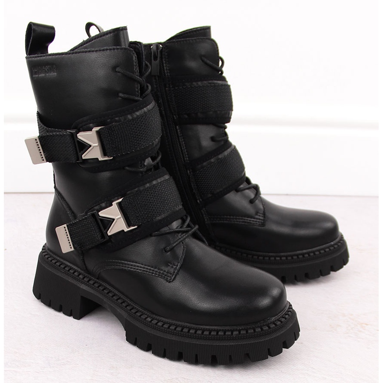 Baggies femme en cuir avec boucles, noir Big Star OO274A274 2