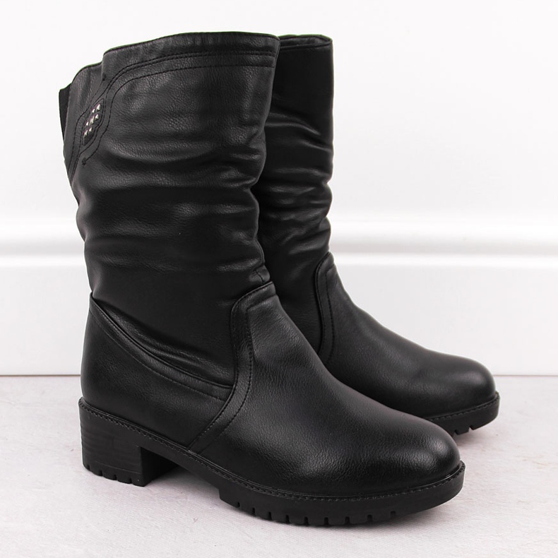 Bottines hautes isolées noires pour femmes Filo Donna Z24-43 le noir 2 Bottines hautes isolées noires pour femmes Filo Donna Z24-43 le noir 2