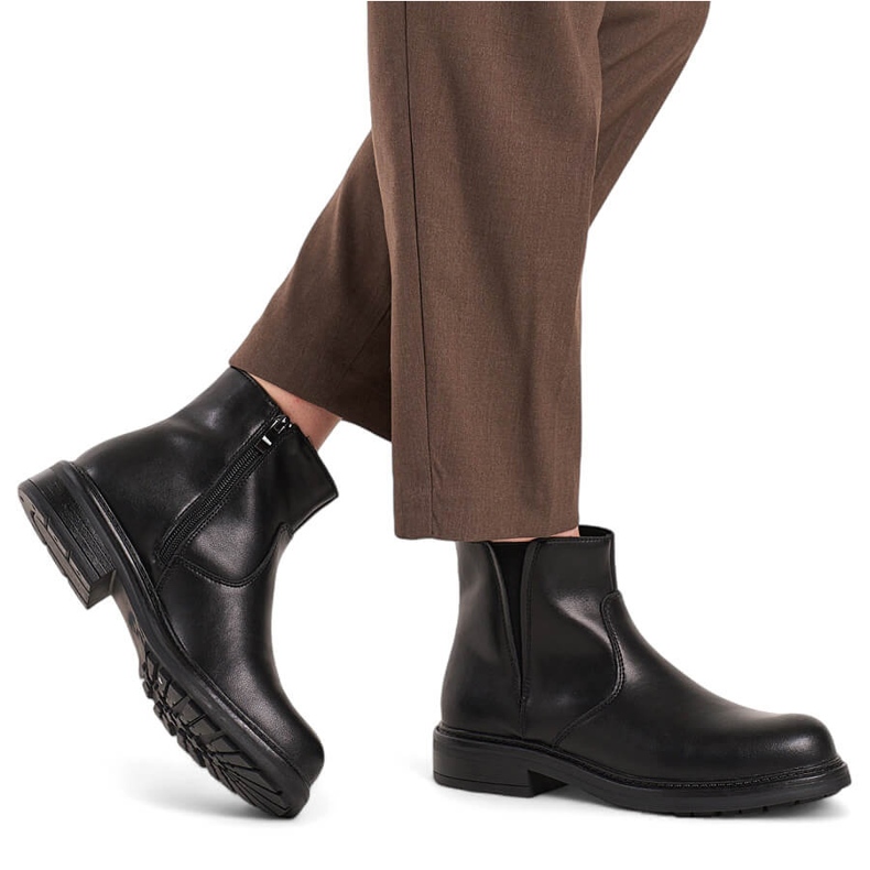 Bottines femme en cuir, isolées noir Sergio Leone BT345-S 2