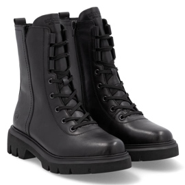Bottes de travail isolées en cuir pour femme, noir Remonte D1W76-00 le noir 1