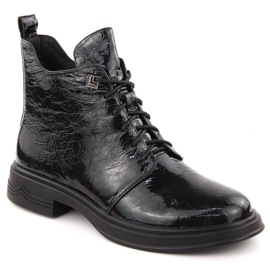 Bottines femme en cuir verni vert D&amp;A S.Barski Premium Collection LZ42-042 1