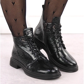 Bottines femme en cuir verni vert D&amp;A S.Barski Premium Collection LZ42-042 7