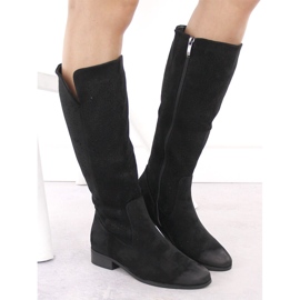 Bottines ajourées isolées en daim pour femme, noir Potocki 12522 le noir 4