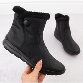 Bottes d'hiver pour femmes avec fourrure, noir Rieker Z0080-00 1