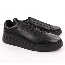 Baskets décontractées en cuir noir pour hommes Bugatti OO153122 le noir 1