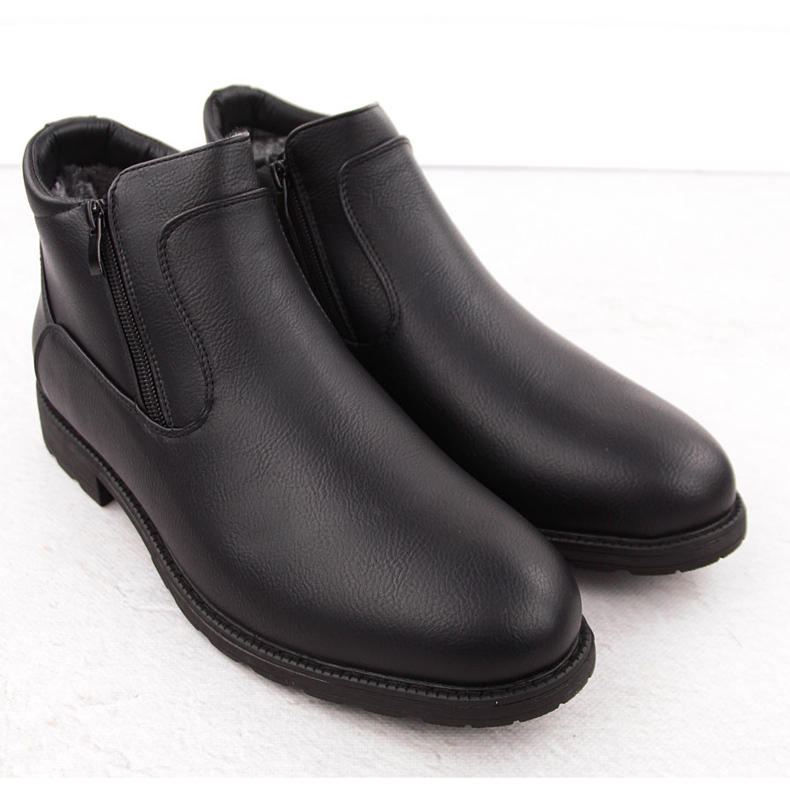 Atletico Bottes pour hommes, bottes Chelsea isolées, noires Style homme WS-002 2