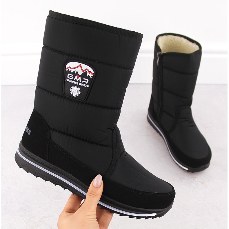 Bottes de neige Progress Winter noires pour femmes le noir 1