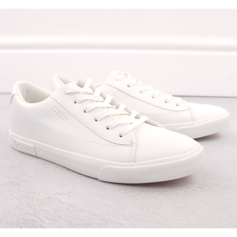 Baskets pour hommes en cuir écologique, blanc Big Star NN174250 blanche 1