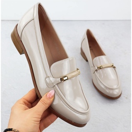 Chaussures à laquaison beige Potocki SZ12065 pour femmes à faible teneur 1