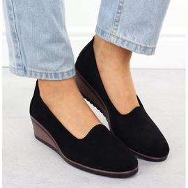 Chaussures sur coins en daim noir Potocki SZ12276 le noir 6