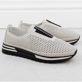 Chaussures en cuir en cuir, beige openwork S.Barski LR51-672 2