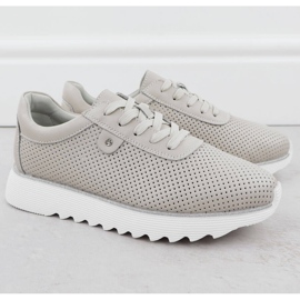 S.Barski Chaussures en cuir pour femmes sur la plate-forme ouverte Beige S. Barski LR51-629 2