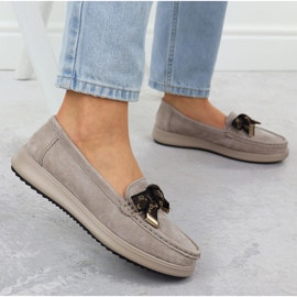 Mocassins en daim en cuir avec un arc beige filippo dp6457 4