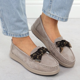Mocassins en daim en cuir avec un arc beige filippo dp6457 5