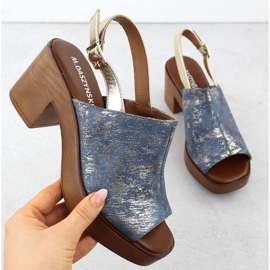 Sandales des femmes sur le pilier, m. daszyński MR23126-7. bleu 1 Sandales des femmes sur le pilier, m. daszyński MR23126-7. bleu 1